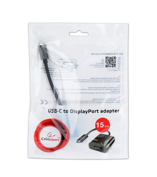 Переходник Cablexpert USB Type-C/DisplayPort, 15 см, пакет (A-CM-DPF-01)