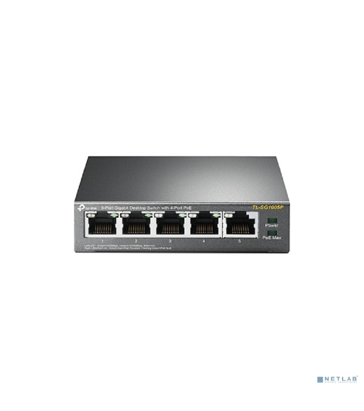 Коммутатор TP-Link SMBTL-SG1005P 5-портовый гигабитный настольный коммутатор с 4 портами PoE SMB 56W