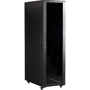 Шкаф 19' Business, 22U 600x800, черный, передняя дверь стекло, задняя дверь распашная металл