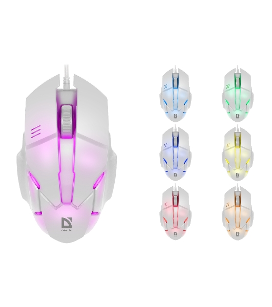 Мышь проводная Defender Host MB-982 белый, 1000 dpi, USB, кнопки - 3