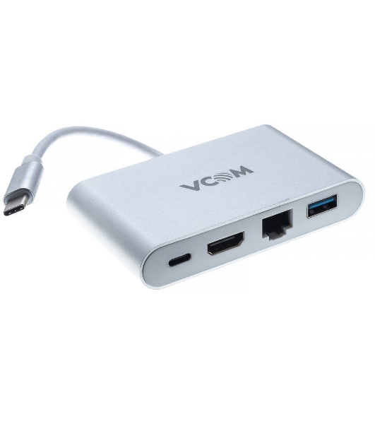 Кабель-адаптер USB3.1 Type-CM-->HDMI+USB3.0+RJ45+PD charging VCOM