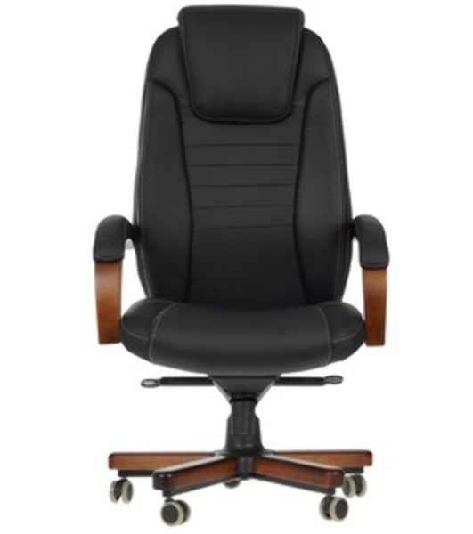 Кресло Бюрократ T-9923WALNUT/BLACK черный, кожа