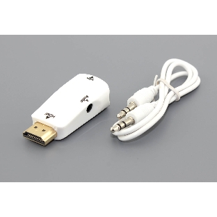 Переходник HDMI на VGA c аудио белый