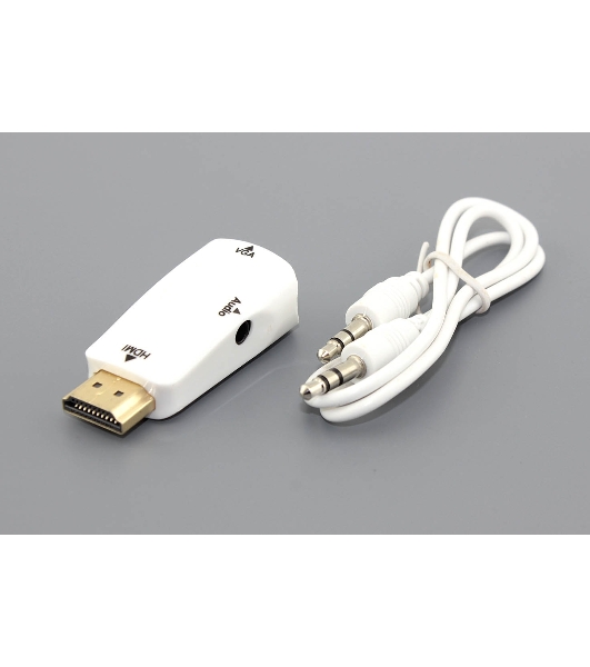 Переходник HDMI на VGA c аудио белый