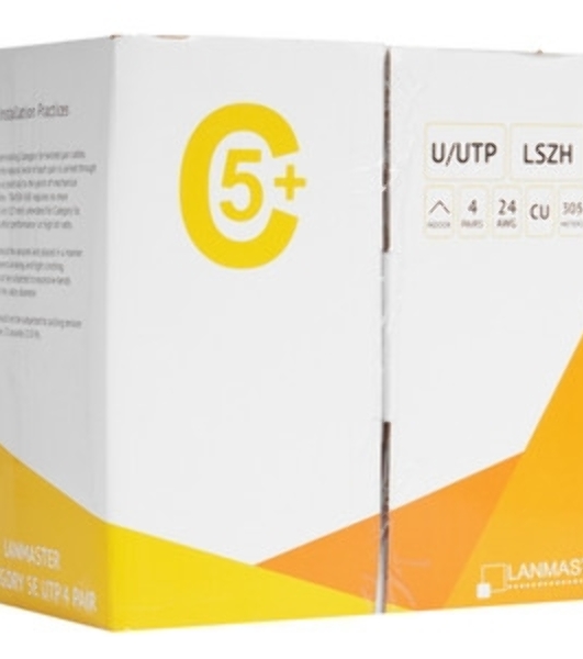 Кабель информационный Lanmaster LAN-5EUTP-PT-LSZH-GY кат.5е U/UTP не экранированный 4X2X24AWG LSZH внутренний 305м серый