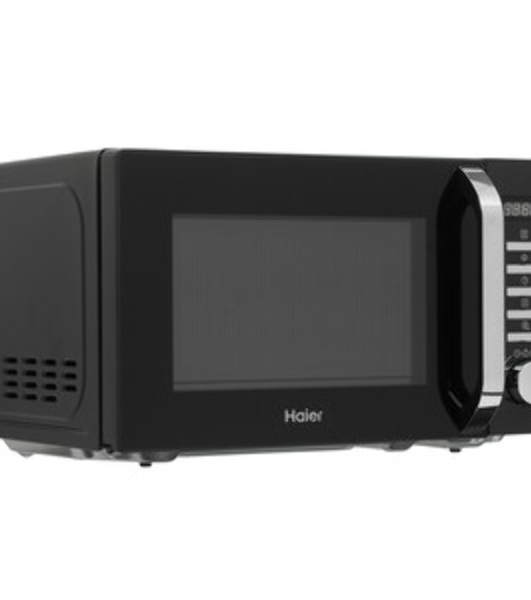 Микроволновая печь Haier HMB-DM208BA черный/серебристый, 20 л, 800 Вт, переключатели - кнопки, поворотный механизм