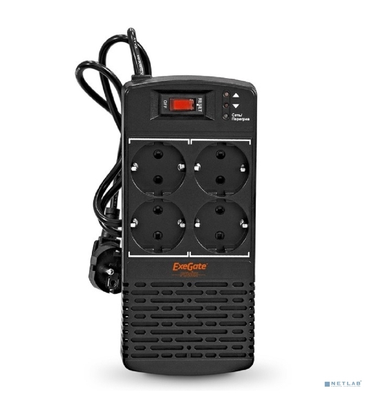 Стабилизатор ExeGate Power AD5000-1200 (1200VA/600W, диапазон 150...280В, 4 евророзетки)