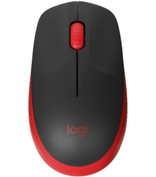 Мышь беспроводная Logitech M190 черный/красный, 1000 dpi, радиоканал, USB, кнопки - 3