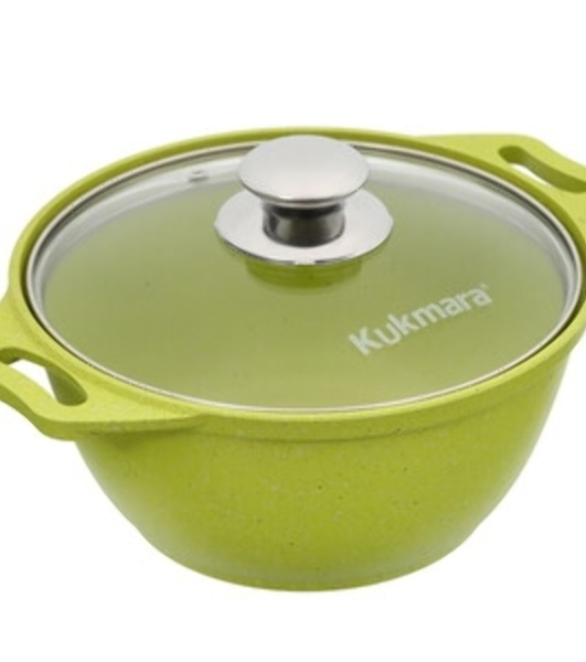 Кастрюля Kukmara к21tsml а/пр литая 2,0 л стекл/кр Trendy style malachite