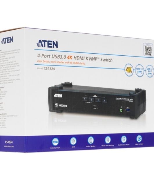 Переключатель ATEN 4-Port USB3.0 4K HDMI Dual Display KVMP Switch