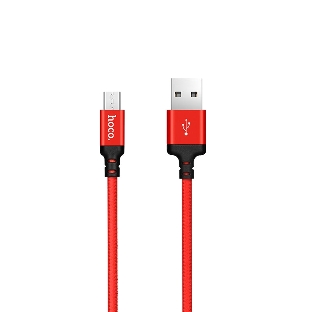 Кабель HOCO X14 USB 2.0, AM/microBM, красно-черный, 1м