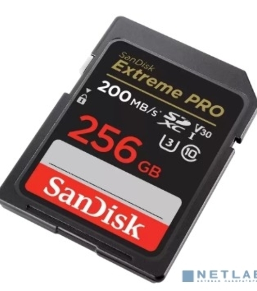 Флеш карта SD 256Gb SanDisk SDXC Class 10 V30 UHS-I U3 Extreme Pro 200MB/s