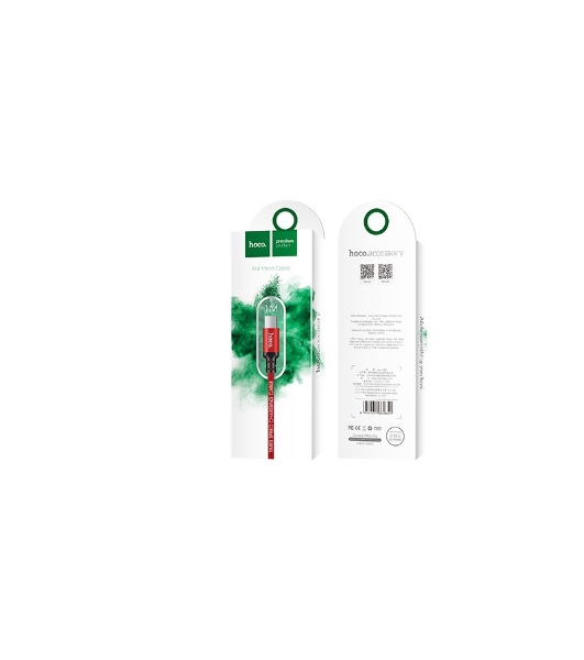 Кабель HOCO X14 USB 2.0, AM/microBM, красно-черный, 1м