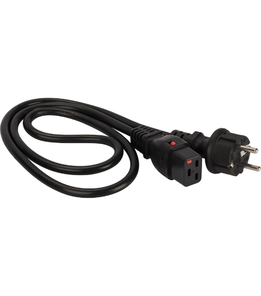 Шнур питания Lanmaster LAN-PP19L/SH-1.0-BK C19-Schuko проводник.:3x1.5мм2 1м 220В 16А черный