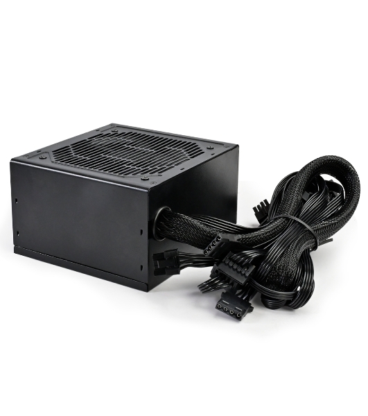 Блок питания PCCOOLER KF650, 650W 80 PLUS White (ATX, ATX 2.4, Non-modular, 1x24(20+4)pin 550мм, 1xCPU*2 8(4+4)pin 610+150мм, 2xPCIe 8(6+2)pin 510мм, 2xSATA*3+MOLEX4pin*1 450+150+150+150мм, Active, 120x120мм, 140x150x86мм, APFC, OVP, SCP, OPP (140-160%, 2ms delay))
