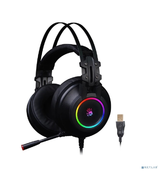 Гарнитура Bloody G528C чёрный, проводная, подсветка