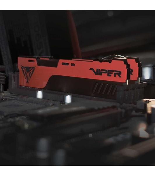 Оперативная память Patriot Viper Elite II, DDR4, 32GB (2x16 GB), 3200 MHz, CL18, DIMM, радиатор, красный, черный