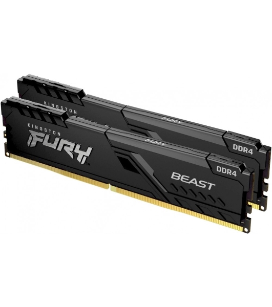 Оперативная память Kingston Fury Beast, DDR4, 64GB (2x32GB), 3600MHz, CL18, DIMM, с радиатором, черный