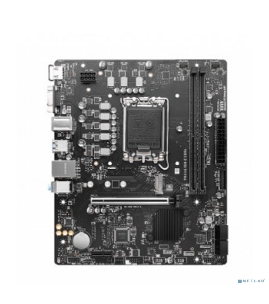Материнская плата MSI PRO H610M-E DDR4, LGA 1700, Intel H610, 2xDDR4, 4xSATA, 1xM.2, 1xPCIe 4.0 x16, 1xPCIe 4.0 x1, 1xHDMI, 1xVGA, 1xRJ45 1Gb, 2xUSB-A 3.2 Gen 1, 4xUSB-A 2.0, 3x3.5мм, 7.1, mATX
