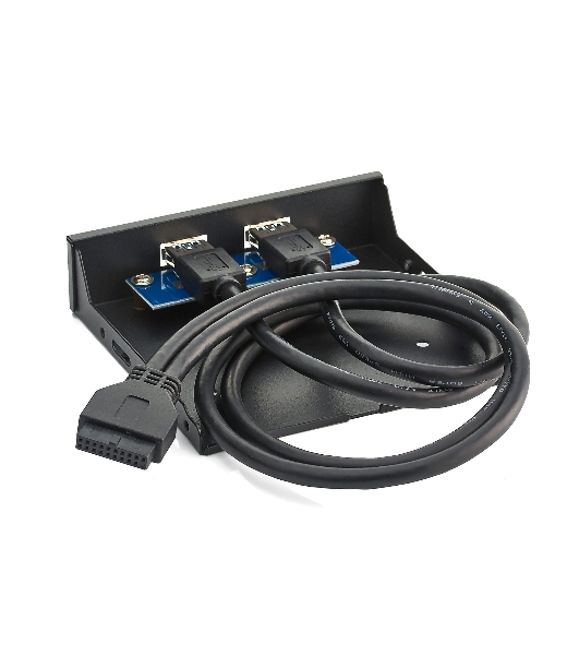 Планка USB на переднюю панель ExeGate U3H-615, 3,5', 2хUSB 3.0, черная, подсоединение к мат. плате