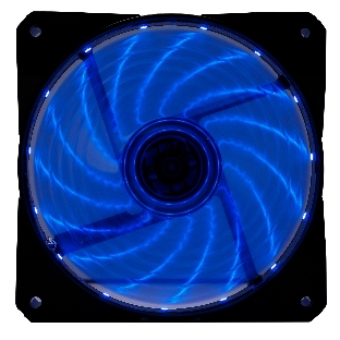 Вентилятор для корпуса Digma DFAN-LED-BLUE черный, 120 мм, 1200 об/мин, 23 дБ, 4 pin