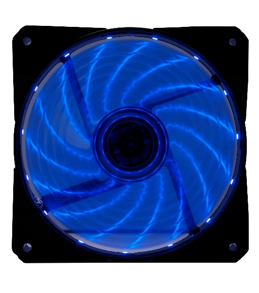 Вентилятор для корпуса Digma DFAN-LED-BLUE черный, 120 мм, 1200 об/мин, 23 дБ, 4 pin