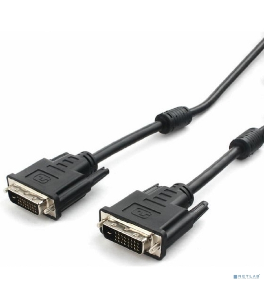 Кабель DVI-D dual link Cablexpert CC-DVI2L-BK-10M, 25M/25M, 10м, черный, экран, феррит.кольца, пакет