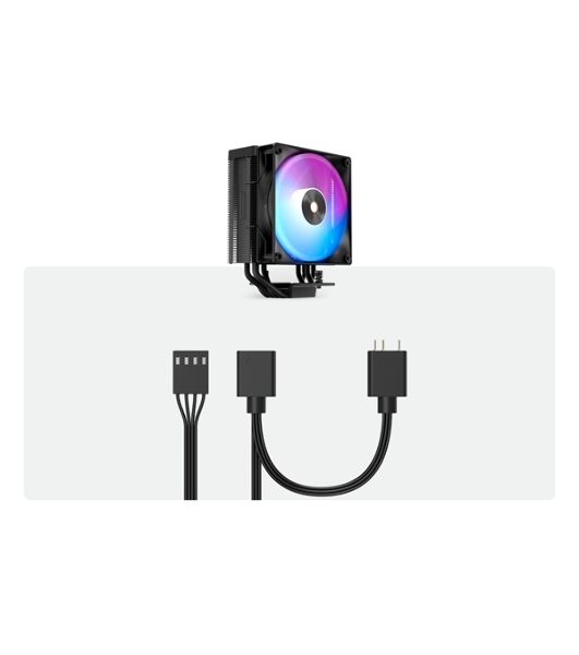 Кулер для процессора Cooler Ocypus Delta A40 BK ARGb Delta-A40-BK1NAWN00X-GL черный 120мм алюминий+медь 2000rpm 29db 4-pin 220W 156мм