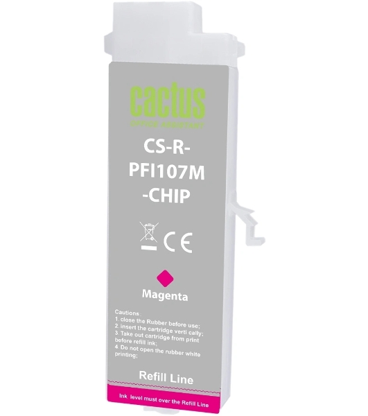 Картридж перезаправляемый струйный Cactus CS-R-PFI107M-CHIP пурпурный для Canon imageProGRAF iPF670/680/685/770/780/785