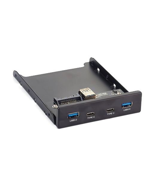 Планка USB на переднюю панель ExeGate U3H-619, 3,5', 2*USB 3.0+2*TypeC, черная, подсоед-е к мат. плат