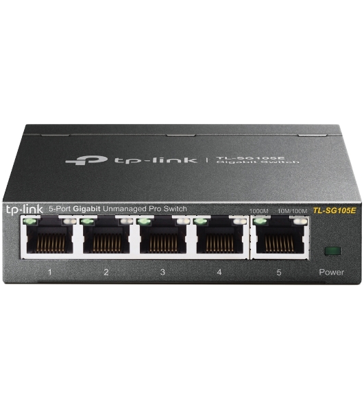 Коммутатор сетевой TP-Link SMB TL-SG105E 5-Port Gigabit Desktop Easy Smart Switch, 5 10/100/1000Mbps RJ45 ports, MTU/Port/Tag-based VLAN, QoS, IGMP Snooping