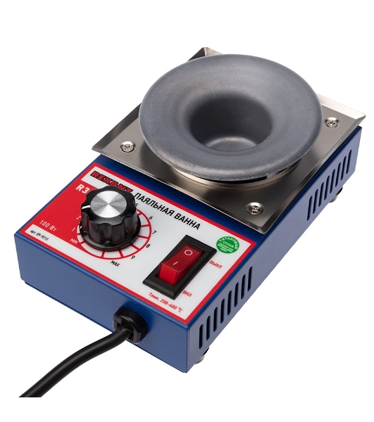 Паяльная ванна Rexant, модель R38F, 100 Вт, ø 38 мм, 200-480 °C, бессвинцовая