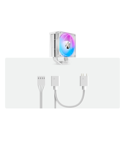 Кулер для процессора Cooler Ocypus Delta A40 WH ARGb белый 120мм алюминий+медь 2000rpm 29db 4-pin 220W 156мм