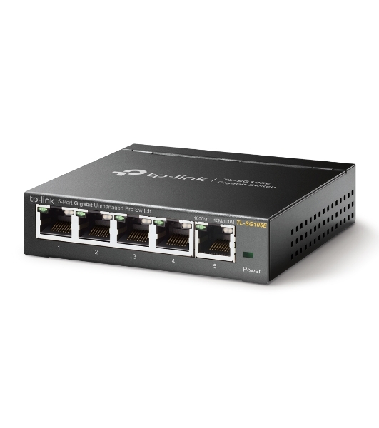 Коммутатор сетевой TP-Link SMB TL-SG105E 5-Port Gigabit Desktop Easy Smart Switch, 5 10/100/1000Mbps RJ45 ports, MTU/Port/Tag-based VLAN, QoS, IGMP Snooping