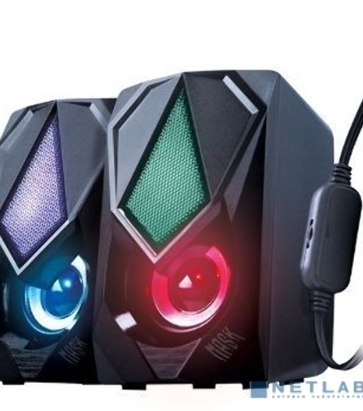 Акустическая система 2.0 Qumo Mask AS004, 10 ВТ, объемное звучание, RGb подсветка