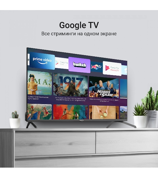 Телевизор Digma 43' DM-LED43UQB31 черный/черный QLED 4K UHD 60Hz Google TV