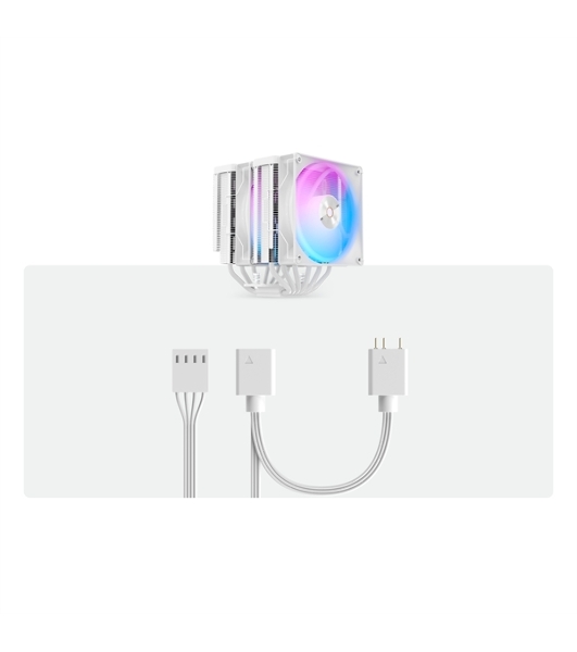 Кулер Ocypus Delta A62 WH ARGb белый 260W/All Intel/AMD AM*/2 fans/Screws