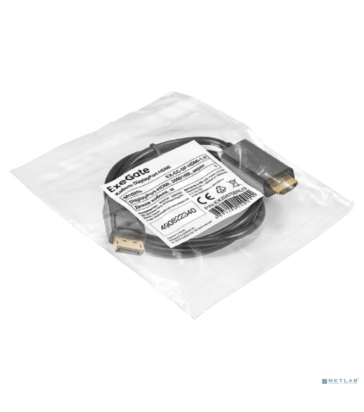 Кабель DisplayPort-HDMI ExeGate EX-CC-DP-HDMI-1.0 (20M/19M, 1,0м, экран)