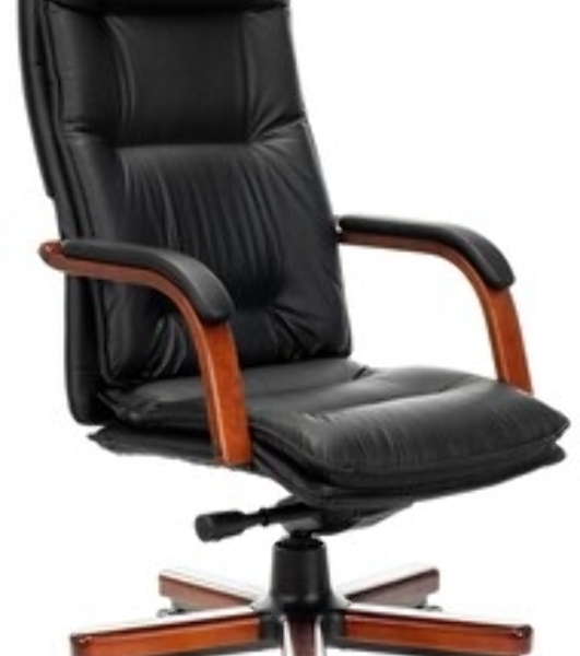 Кресло Бюрократ T-9927WALNUT/BLACK черный, кожа