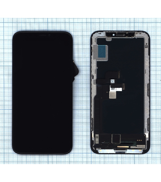 Дисплей Amperin для Apple iPhone X в сборе с тачскрином (Soft Oled), черный