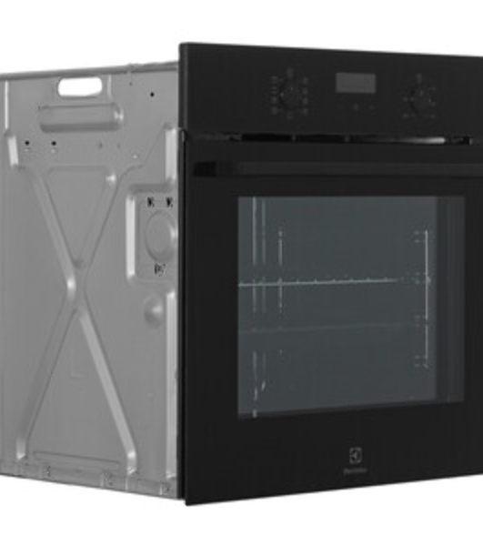 Духовой шкаф с паром Electrolux EOD5C70BZ SteamBake,цвет -черный, утапливаемые переключатели, таймер отключения, отложенный старт, будильник, хромированные направляющие из нержавеющей стали Easy Entry, телескопические направляющие FlexiRunners (1 ур) с изменением высоты установки, 3 стекла, каталитическая очистка