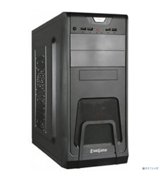 Компьютерный корпус Miditower ExeGate CP-603 Black, ATX, (без БП), 2хUSB+2хUSB 3.0, Audio