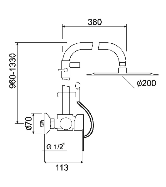 SUS124-003DK-2 Душевая система, ø35