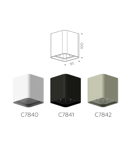 Корпус светильника C7842 SGR серый песок 95*95*H100mm MR16 GU5.3