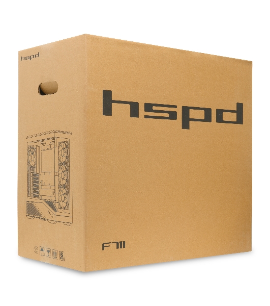Компьютерный корпус без блока питания HSPD F711-TGbK-ARGB, Panoramic Full Tower, черный, TG, 0.7 SPCC, 4x120мм ARGB ATX, mATX, mITX 190/420/280мм 2x2.5', 2x3.5', 7xPCI 1xUSB-A 3.0, 1xUSB-C 445x235x475мм