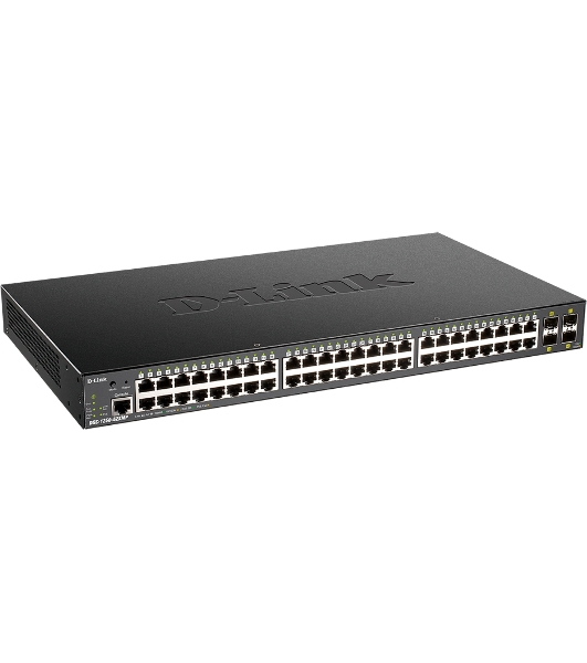Коммутатор D-Link DGS-1250-52XMP/A1A, 48×1 Гбит/с + 4×10 Гбит/с SFP+, управляемый