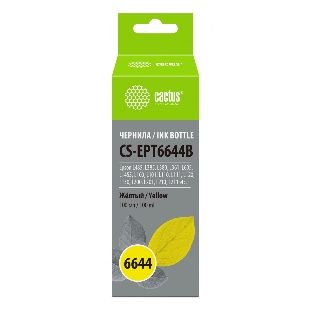 Чернила Cactus CS-EPT6644B желтый 100 мл для Epson L100/L110/L120/L132/L200/L210/L222/L300/L312/L350/L355/L362/L366/L456/L550/L555/L566/L1300