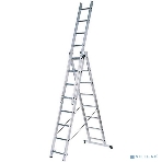 Лестница FIT 65434 трехсекционная алюминиевая 3х9 ступеней h=257/449/641 см вес 11.18кг, фото10