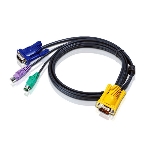 Шнур, мон+клав+мышь PS/2, SPHD15=>HD DB15+2x6MINI-DIN ATEN (2L-5202P) Male-3xMale, 8+6+6 проводов, опрессованный, 1.8 метр., черный, фото3