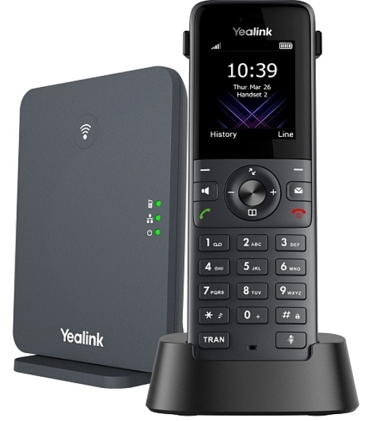 Телефон DECT-трубка Yealink W73P DECT (база W70B+трубка W73H) до 10 SIP-аккаунтов, до 10 трубок на базу, до 20 одноврем. Вызовов